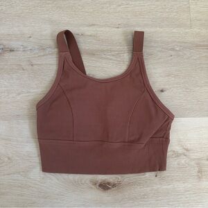 Aerie Ribbed Sports Bra in Brown
